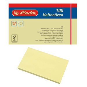 Karteczki samoprzylepne notes 75x125mm 100szt żółte HERLITZ