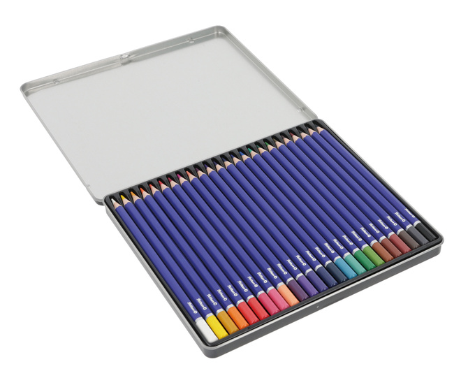 Kredki ołówkowe sześciokątne premium 24 kolory w metalowym etui PELIKAN