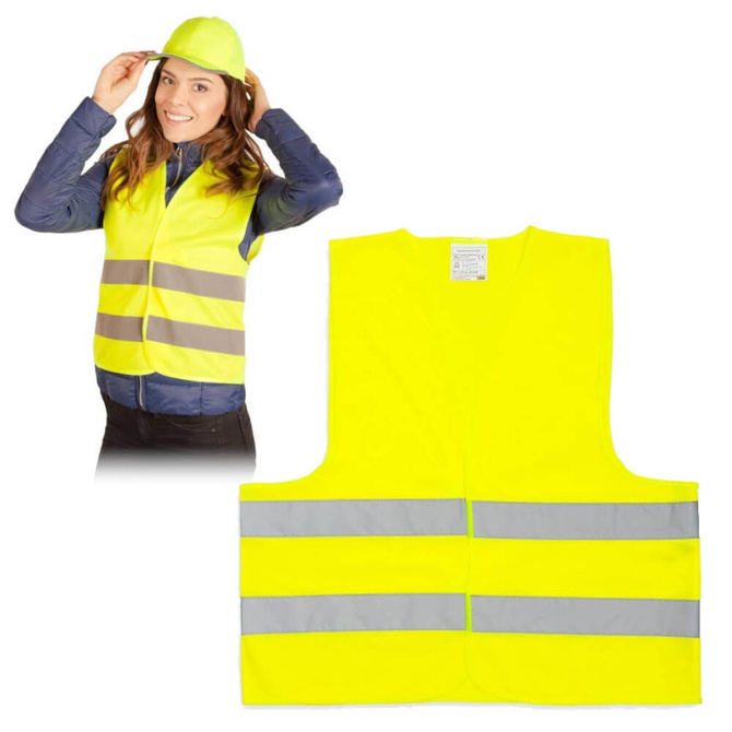 Kamizelka odblaskowa dorosłych nadruk logo napis