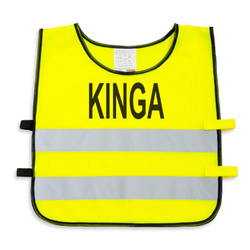 Kamizelka odblaskowa z własnym nadrukiem dla dzieci młodzieży logo napis