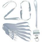 Smycz do identyfikatora na szyję 2cm karabińczyk długość 90cm szara 20szt