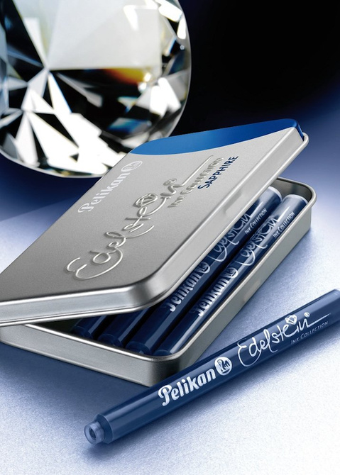 Naboje wkłady pióra wiecznego długie Edelstein Topaz niebieski 6szt PELIKAN