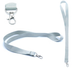 Smycz do identyfikatora na szyję 2cm karabińczyk długość 90cm szara 20szt