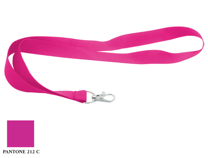 Smycz do identyfikatora na szyję 2cm karabińczyk długość 90cm różowa 20szt