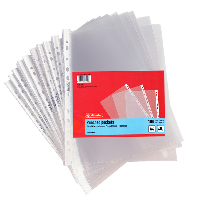 Koszulki obwoluty A4 krystaliczne na dokumenty 2500szt 40mic HERLITZ