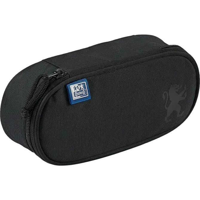 Piórnik kosmetyczka etui usztywniany z klapką czarny SCHOOL OXFORD
