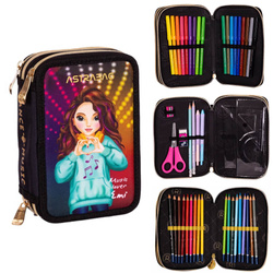 Piórnik potrójny szkolny z wyposażeniem 46el Jumbo Top Teens Emi ASTRA