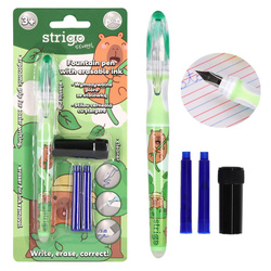 Pióro wieczne ścieralne wymazywalne stalówką nauki pisania kapibara STRIGO