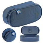 Piórnik kosmetyczka etui usztywniany z klapką granatowy SCHOOL OXFORD