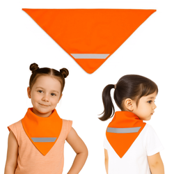 Chusta odblaskowa bandana pasem odblaskowym dzieci 45x45x66cm pomarańczowa