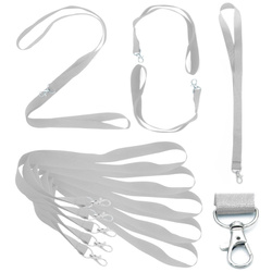 Smycz do identyfikatora na szyję 2cm karabińczyk dł. 90cm jasnoszara 20szt