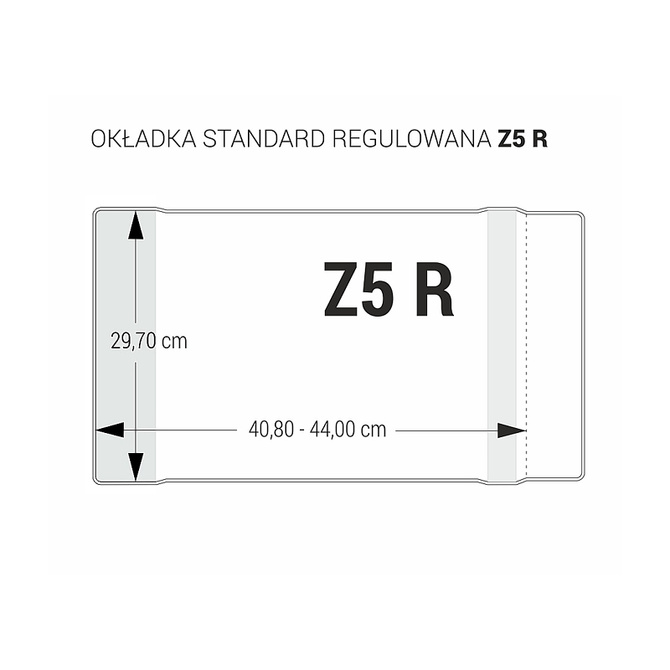 Zestaw okładka Z5R regulowana 29,7cm x 40,8-44cm przezr krystaliczna 25szt