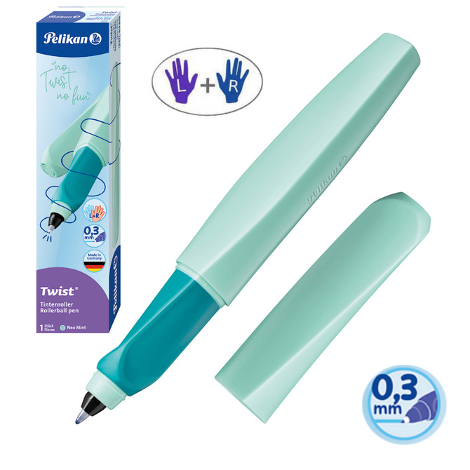 Pióro kulkowe Twist dla dzieci prawo/lewo miętowe Neo Mint PELIKAN
