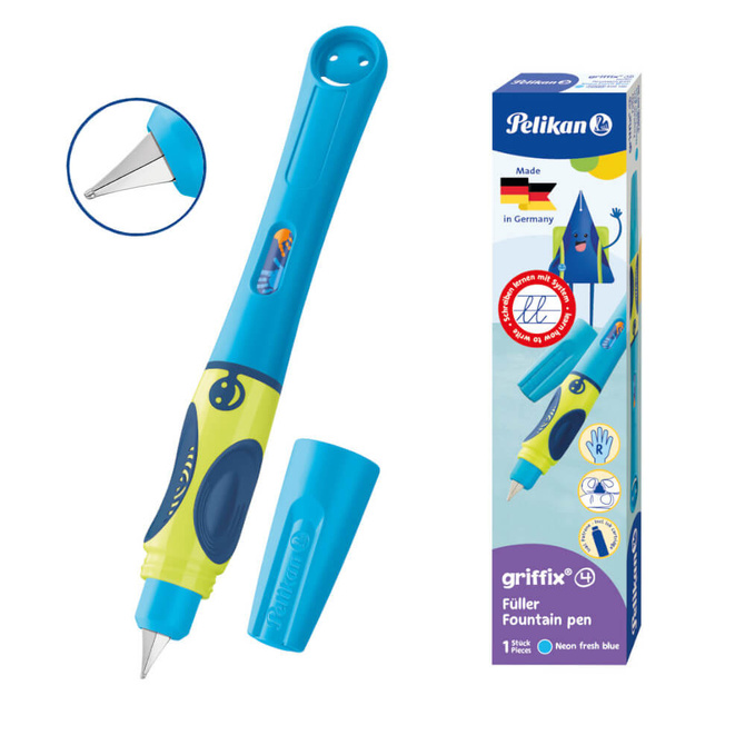 Pióro wieczne Griffix 4 dla dzieci praworęcznych niebieskie Blue PELIKAN