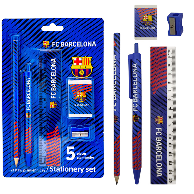 Wyprawka szkolna duży zestaw do szkoły XXL 21 elementów FC Barcelona ASTRA