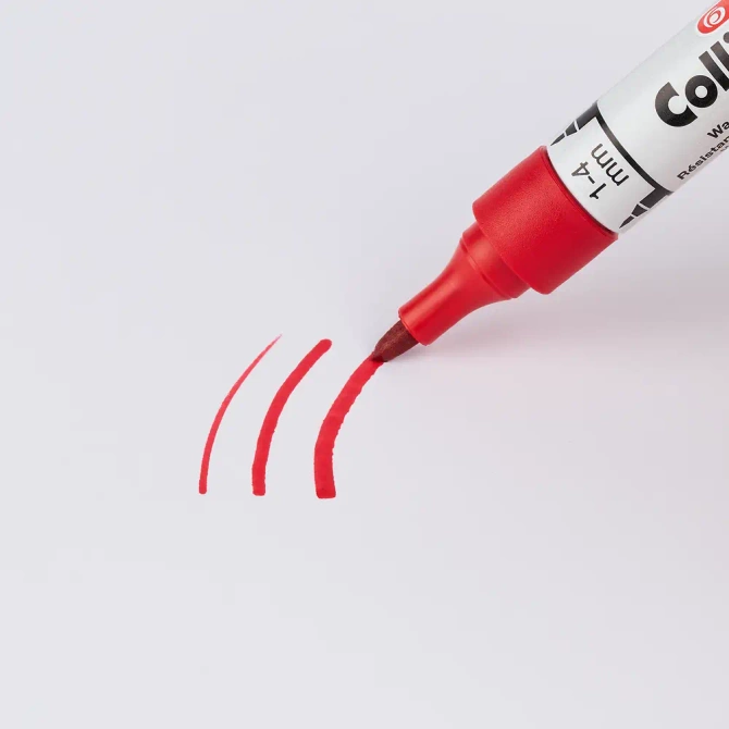 Marker permanentny wodoodporny czerwony Colli-Marker 50 sztuk HERLITZ