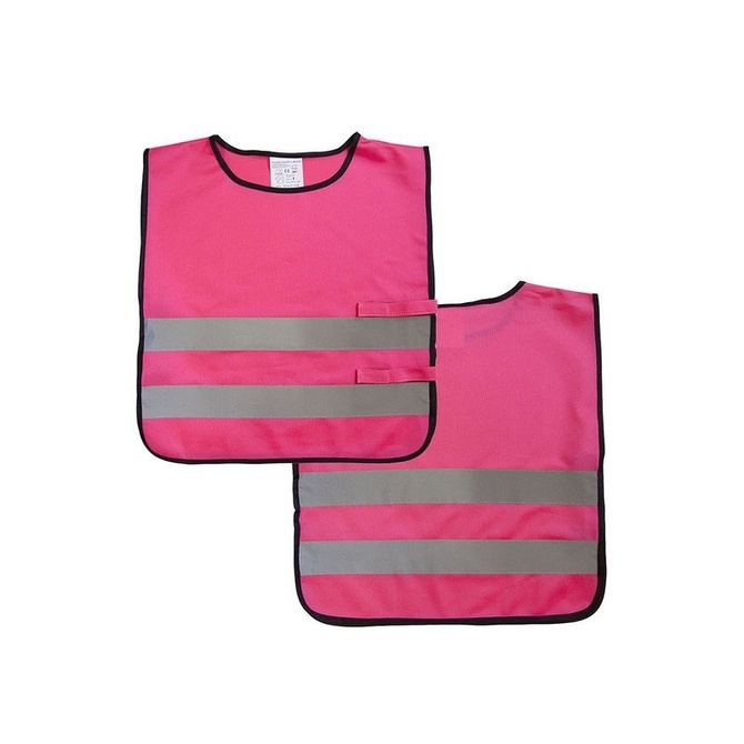 Kamizelka odblaskowa ostrzegawcza różowa dla dzieci przedszkolaków 42x45cm