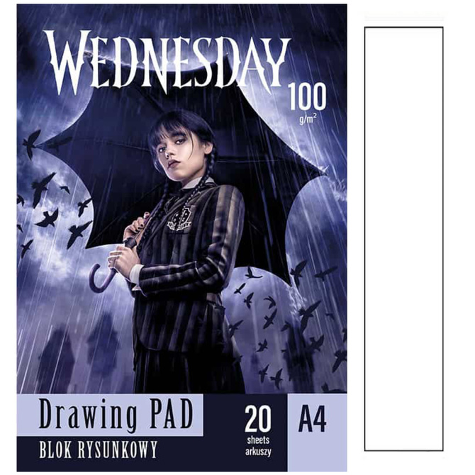 Blok rysunkowy biały A4 20 kartek Wednesday 100g/m2 ASTRA