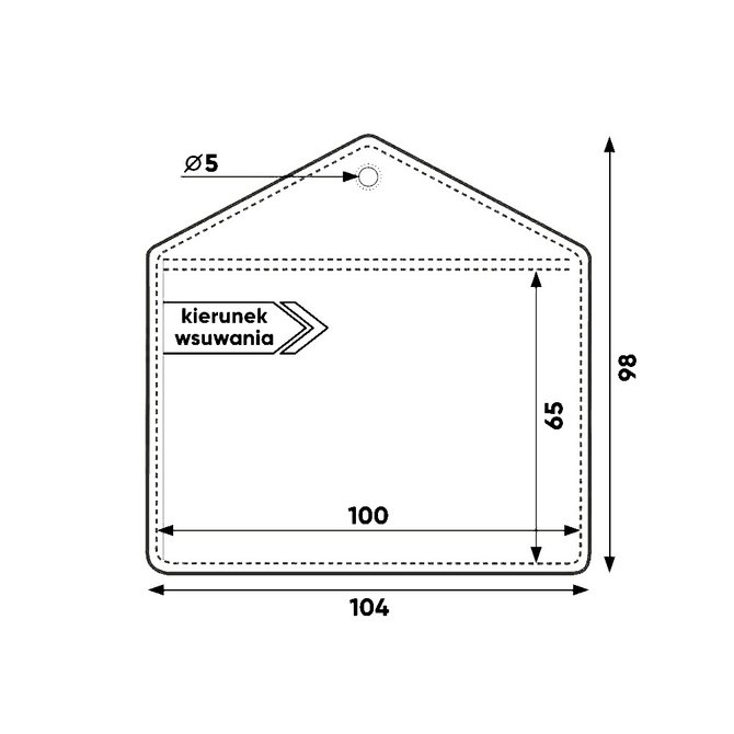 Identyfikator poziomy holder kieszonka 100x65mm +smycz 90cm x20kpl