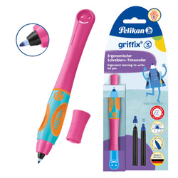 Pióro kulkowe Griffix 3 dla dzieci leworęcznych różowe Lovely Pink PELIKAN