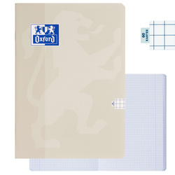 Zeszyt A5 60 kartek w kratkę z marginesem 99,4µm soft touch beżowy OXFORD