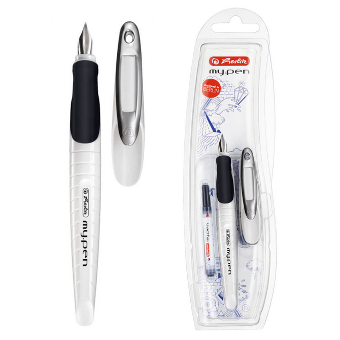 Pióro wieczne dla praworęcznych białe czarne My.Pen HERLITZ