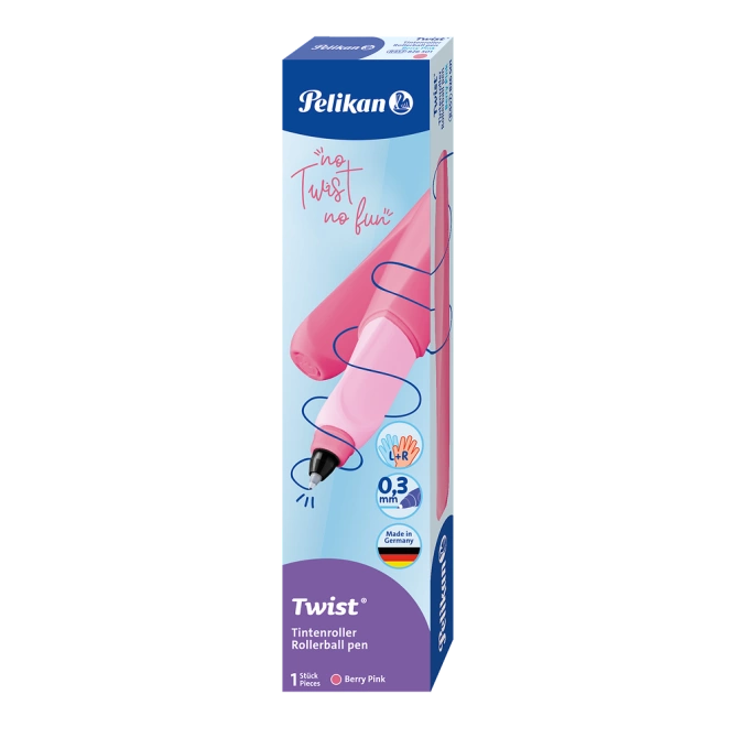 Pióro kulkowe Twist dla dzieci prawo/lewo różowe Berry Pink PELIKAN