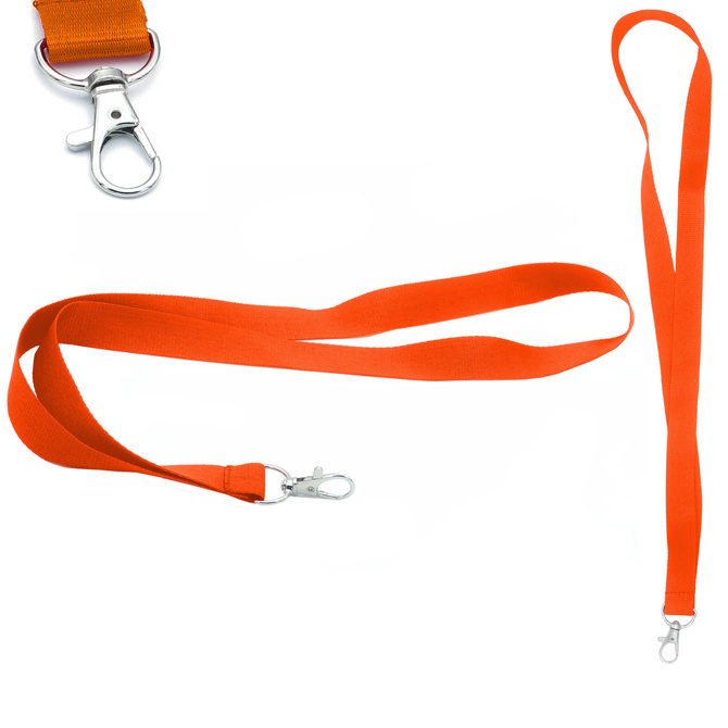 Smycz do identyfikatora na szyję 2cm karabińczyk dł. 90cm pomarańcz 20szt