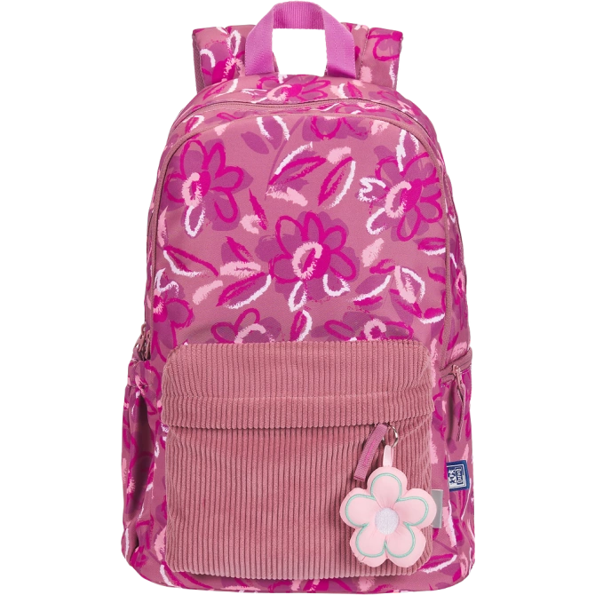 Plecak szkolny młodzieżowy ciemnoróżowy kwiatki 26l Bloom OXFORD