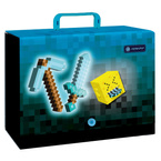 Teczka z rączką XL 9cm twarda na przybory prace rysunki A4 Blue Pixel ASTRA