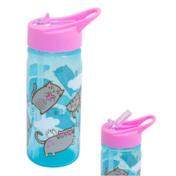Bidon na wodę AQUA PURE butelka z rurką 450ml z kotkami Meow ASTRA
