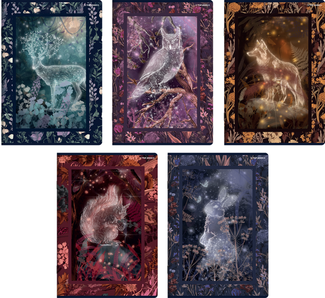 Zeszyt A5 60 kartek w linie z marginesem 70g Fairytale TOP 2000