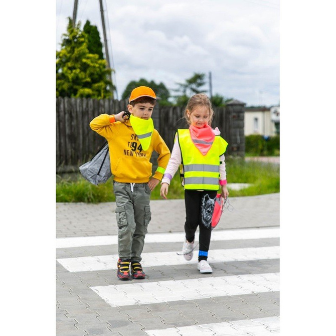 Kamizelka odblaskowa ostrzegawcza zielona dzieci szkolne 45x50cm 10szt