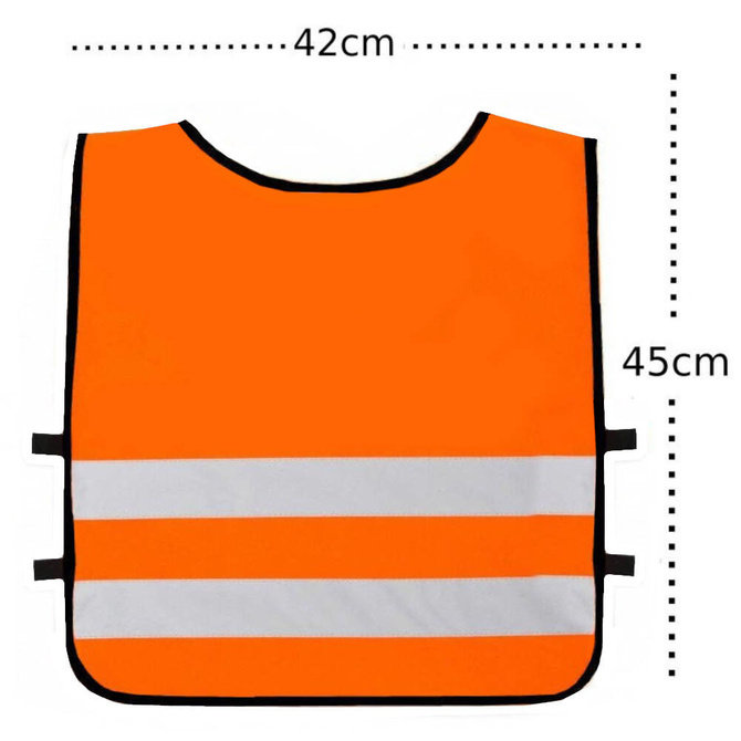 Kamizelka odblaskowa ostrzegawcza pomarańcz dzieci przedszkol 42x45cm 10szt
