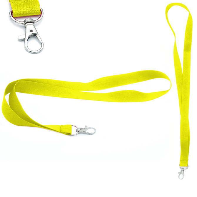 Smycz do identyfikatora na szyję 2cm karabińczyk długość 90cm żółta