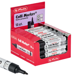 Marker permanentny wodoodporny czarny Colli-Marker 50 sztuk HERLITZ