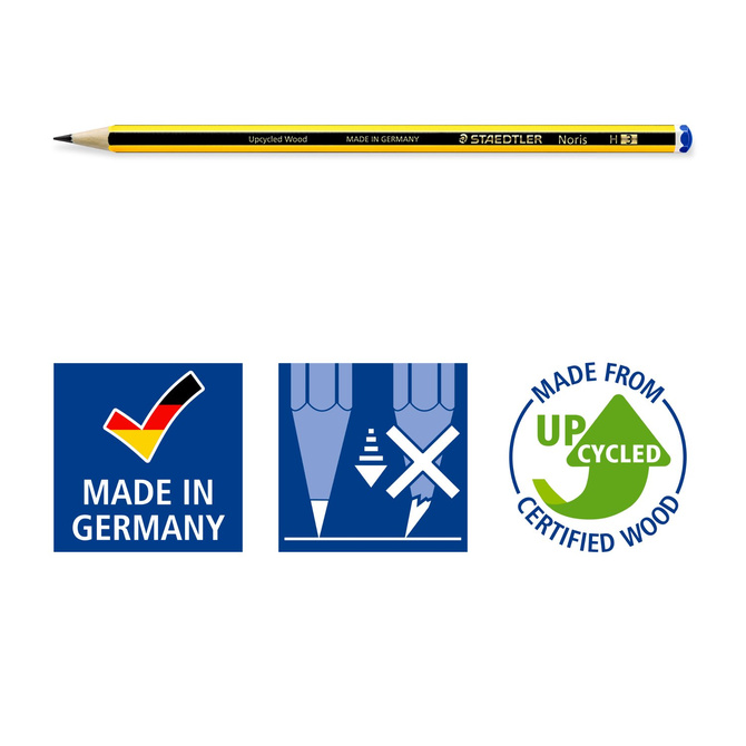 Ołówek drewniany H bez gumki Noris STAEDTLER