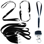 Smycz do identyfikatora na szyję 2cm karabińczyk długość 90cm czarna 20szt