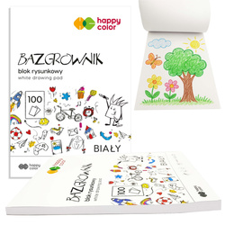 Blok rysunkowy biały A4 bazgrownik 100 kartek 80g/ m2 HAPPY COLOR