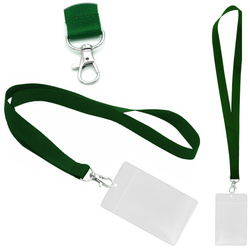 Identyfikator pionowy holder A7 przezroczysty targowy 81x110mm + smycz 90cm