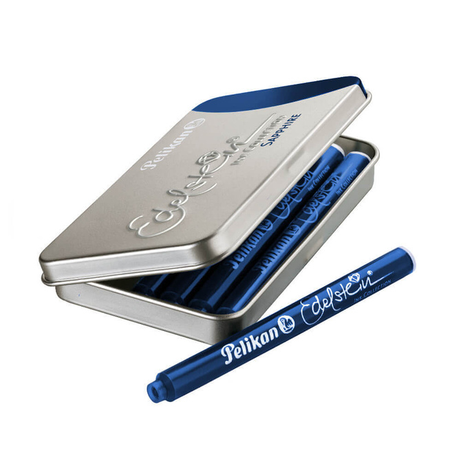 Naboje wkłady pióra wiecznego długie Edelstein Topaz niebieski 6szt PELIKAN