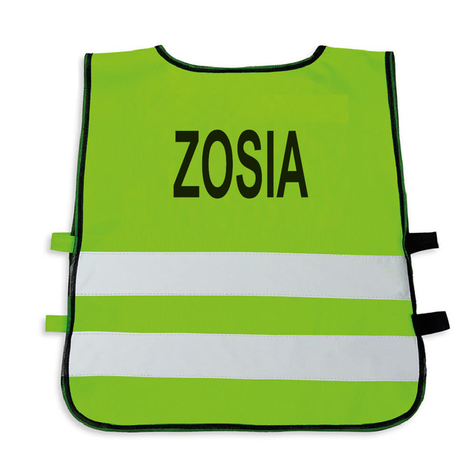 Kamizelka odblaskowa z własnym nadrukiem dla dzieci młodzieży logo napis
