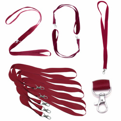 Smycz do identyfikatora na szyję 2cm karabińczyk długość 90cm bordowa 20szt