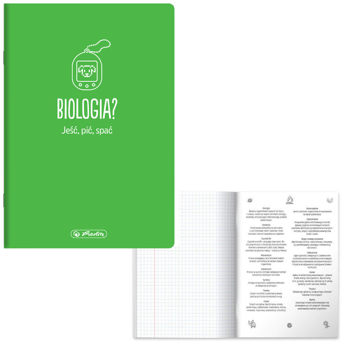 Zeszyt A5 60k kratka biologia przedmiotowy soft touch HERLITZ