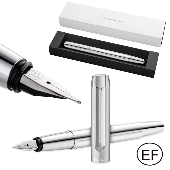 Pióro wieczne PURA P40 EF Silver aluminiowe na prezent FWI PELIKAN