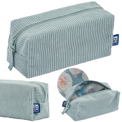 Piórnik kosmetyczka etui saszetka sztruksowy miętowy bloom OXFORD