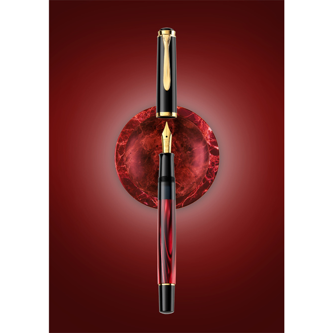 Pióro wieczne Classic M200 F Red Marbled na prezent premium PELIKAN