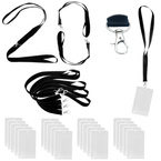 Identyfikator pionowy holder A7 kieszonka 81x110mm +smycz 90cm x 20kpl