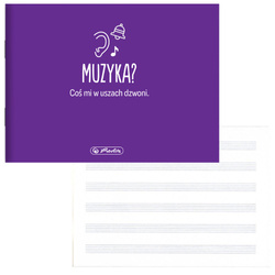 Poziomy zeszyt A5 16k muzyki nut przedmiotowy soft touch HERLITZ