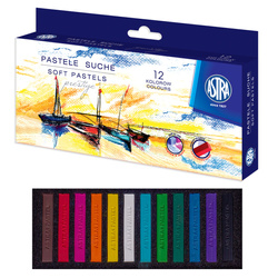 Kredki pastelowe pastele suche kwadratowe 12 kolorów Prestige ASTRA